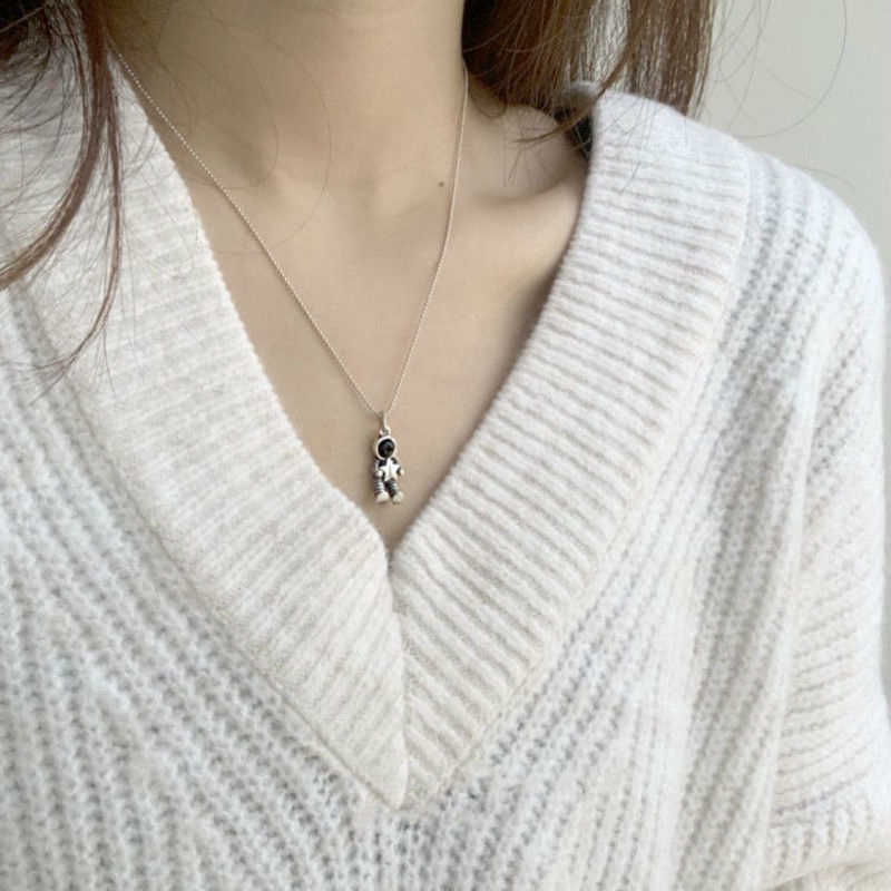 Dây Chuyền Mặt Hình Phi Hành Gia Phong Cách Hàn Quốc Đơn Giản Cá Tính