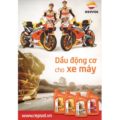 Nhớt xe số tổng hợp 100% Repsol MXR Platium 10w40