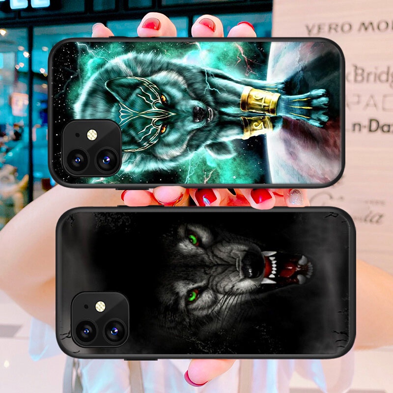 Ốp Điện Thoại Hình Sói Cho iPhone 11 XR XS 5 5S 6 6S 7 / 8 / SE 2020 Plus
