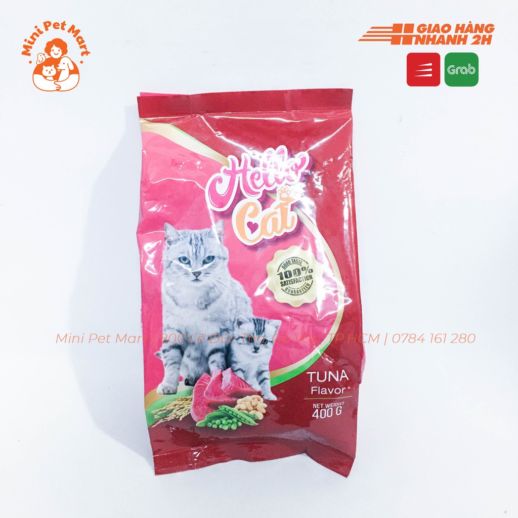 Thức ăn hạt cho mèo trưởng thành và mèo con HELLO CAT 400g - Vị cá ngừ