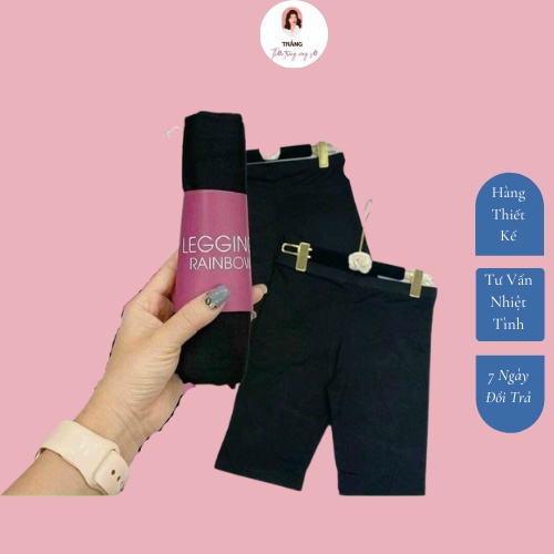 Quần Legging ngố💖 𝑭𝑹𝑬𝑬𝑺𝑯𝑰𝑷 💖 Quần Legging Lửng RAINBOW PEONYB Nữ Short đùi body dáng ôm màu đơn trơn, năng động thể tha