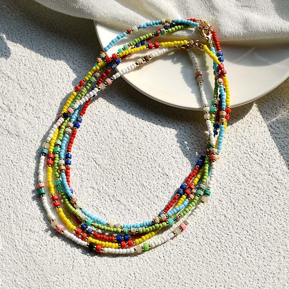 Vòng cổ Hạt Mã Não Nhiều Màu Phong Cách Bohemian Thời Trang VANES1