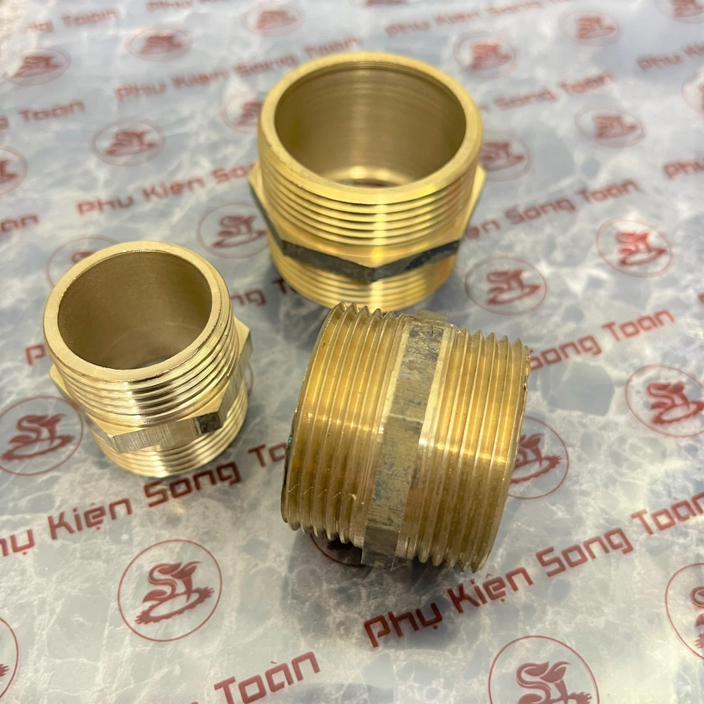 Hai Đầu Ren Ngoài & Kép Nối - Bằng Đồng Thau BSP Hệ G  Man Cút Khớp Nối