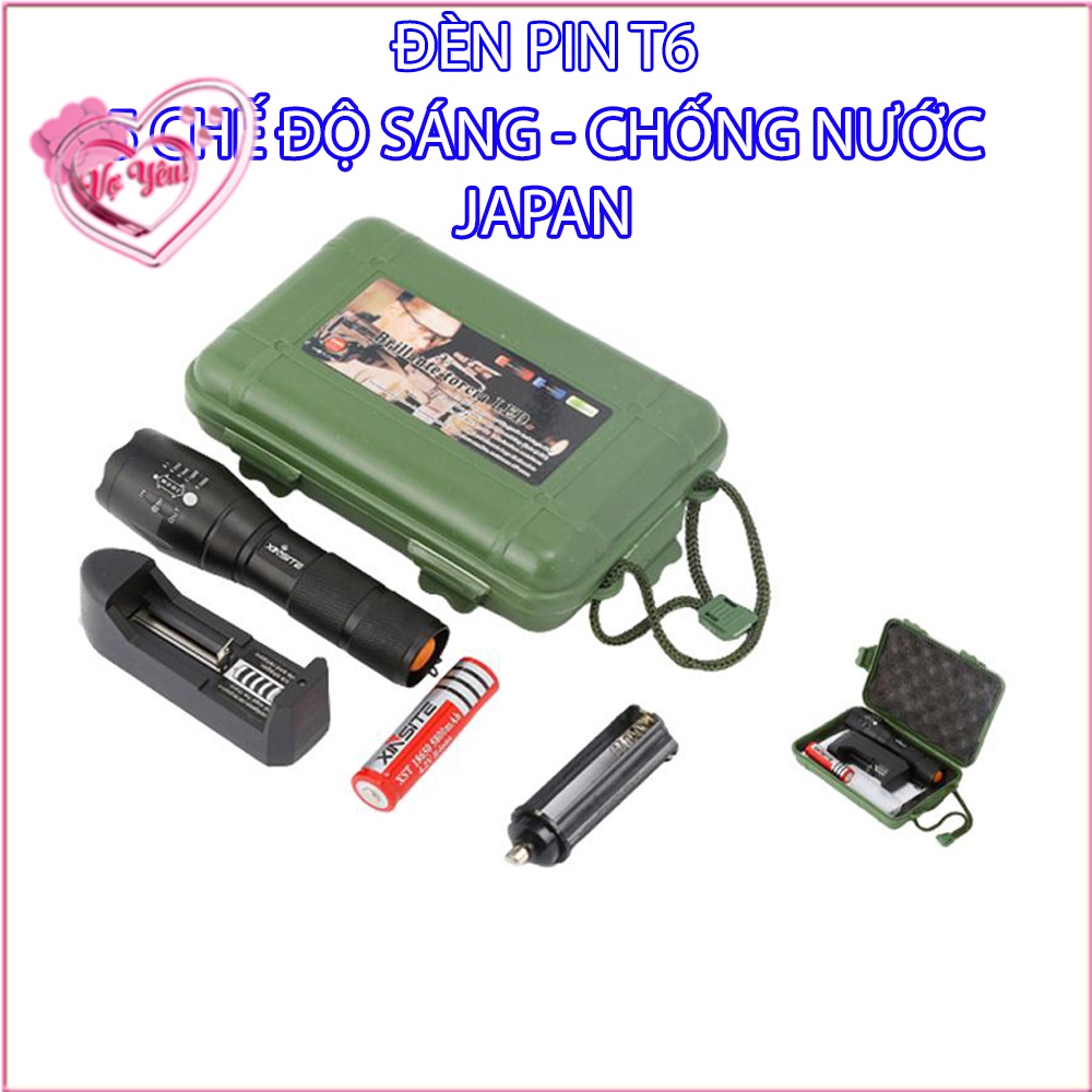 Đèn Pin T6 Mini Siêu Sáng có zoom chiếu xa trăm mét hổ trợ đi mưa - MÂY SHOP SÀI GÒN
