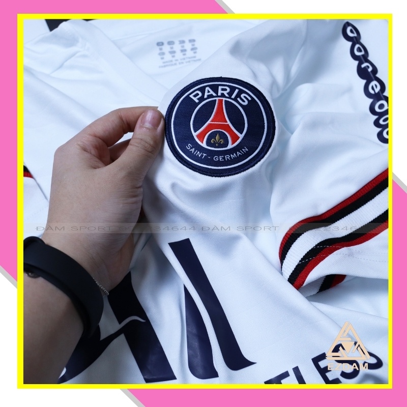 Bộ Áo Đá Banh CLB PARIS SAINT GERMAIN PSG  Trắng Ngắn Tay  21-22 Cao Cấp