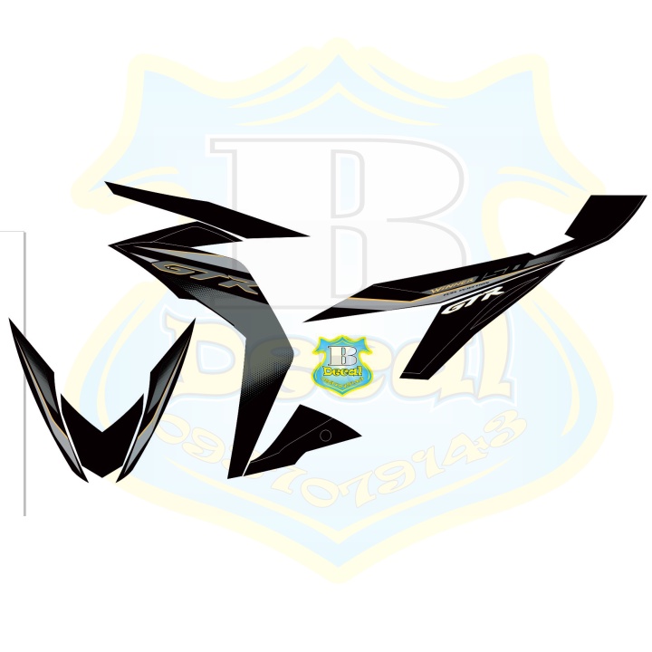 ( Quí khách vui lòng mang ra tiệm cho thợ dán ) Tem winner GTR chế xám đen