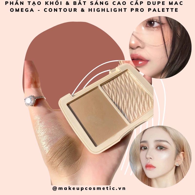 Phấn Tạo Khối &amp; Bắt Sáng Cao Cấp Dupe Mac Omega - Contour &amp; Highlight Pro Palette