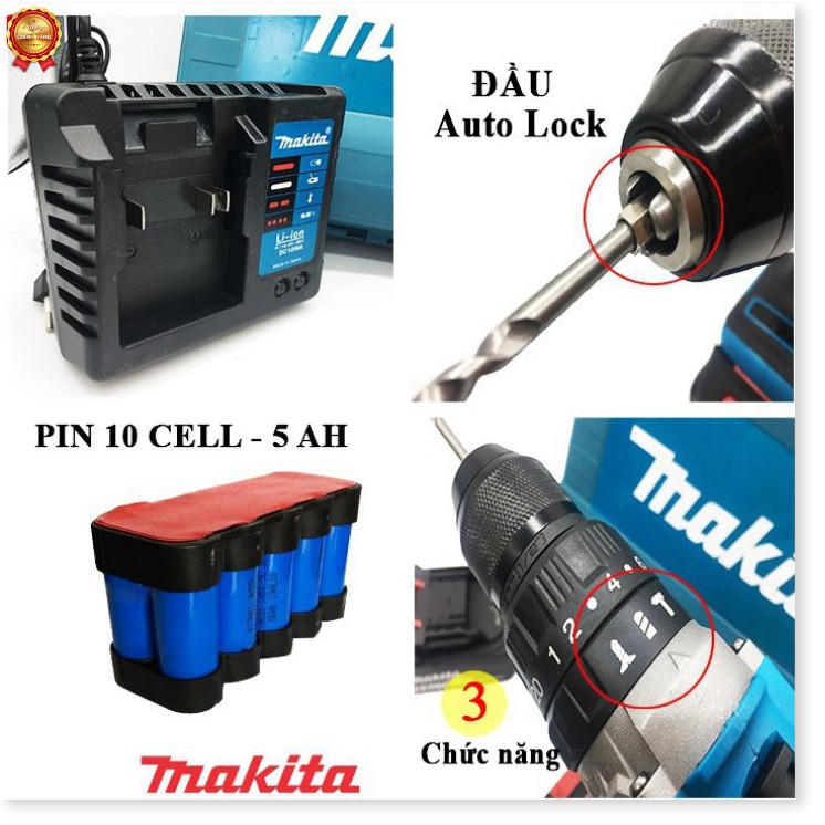 Máy khoan pin makita 72V VÀ BỘ PHỤ KIỆN