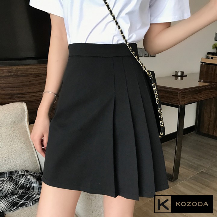 Chân Váy Xếp Ly Chữ A Ngắn Tennis màu đen nữ cách điệu phong cách ulzzang cạp cao Kozoda Cv18 | BigBuy360 - bigbuy360.vn
