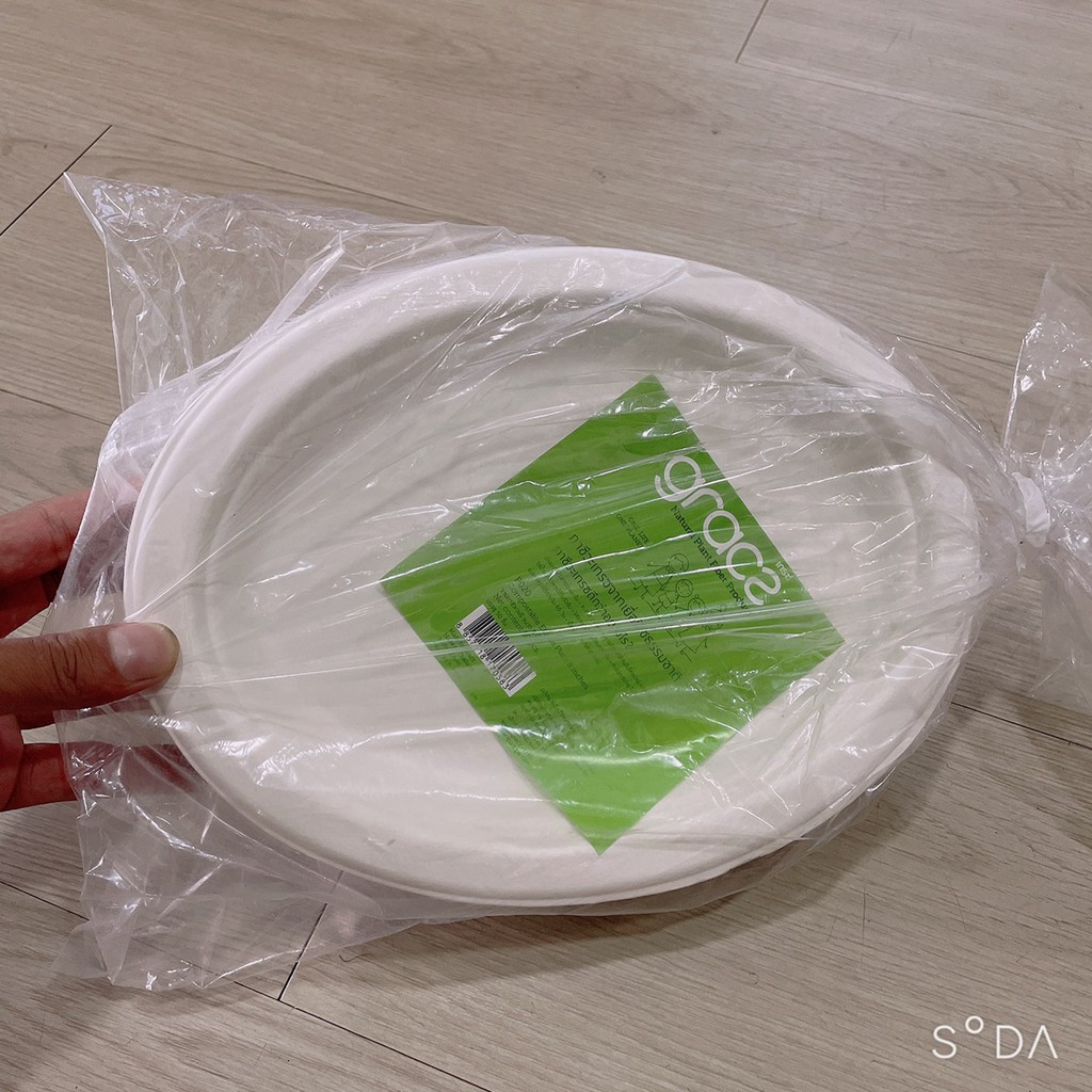 Dĩa Giấy Bả Mía Oval - Xấp 50 Cái