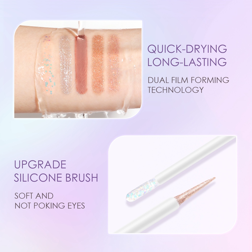Phấn Mắt Dạng Lỏng Ánh Kim Tuyến Lấp Lánh Không Thấm Nước Nhanh Khô Lâu Trôi FOCALLURE