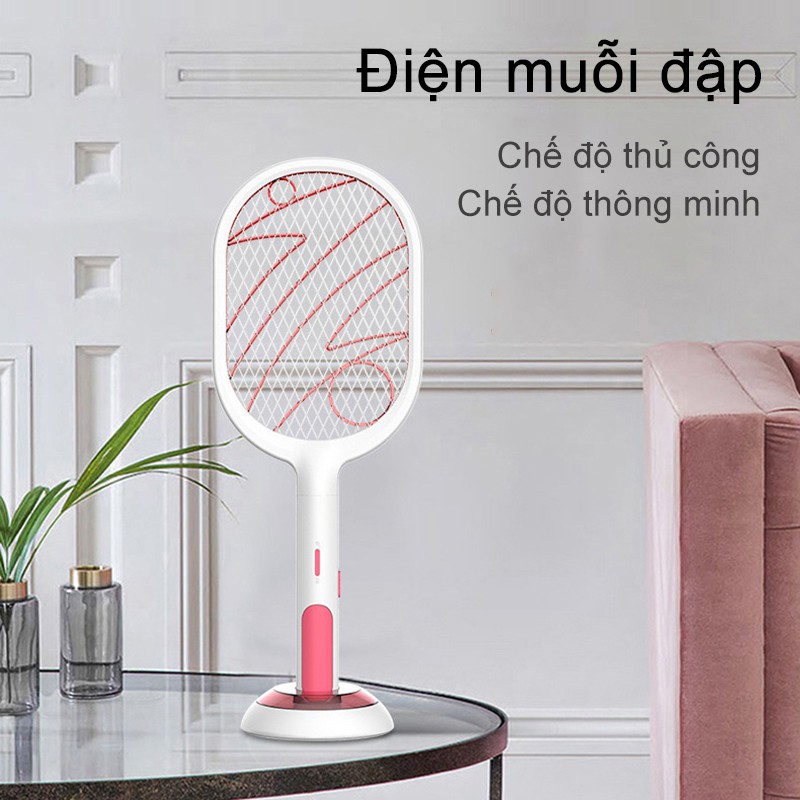 [HCM]Vợt bắt muỗi kiêm đèn tích điện đa năng 2 in 1- Thiết kế 3 lớp thép không gỉ, an toàn khi sử dụng-GM-LYMWP00