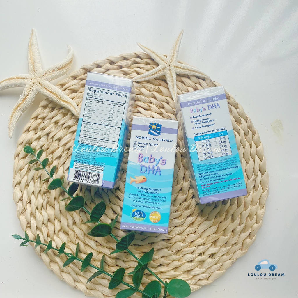 DHA Omega3 kèm vitamin D3 Nordic Naturals cho bé từ sơ sinh - 60ml [BAY AIR - CHÍNH HÃNG MỸ]