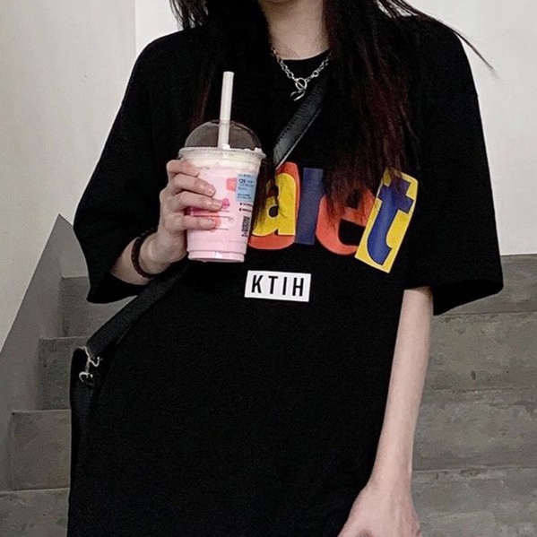 SUXI Áo Thun Tay Ngắn Cổ Tròn Dáng Rộng In Chữ Thiết Kế Đơn Giản Dễ Phối Đồ Thời Trang Mùa Hè Cho Nữ