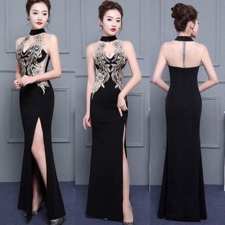 HN1122 ĐẦM MAXI DẠ HỘI PHỐI REN SANG TRỌNG SIZE LỚN XXL - HÀNG NHẬP KHẨU HN1122