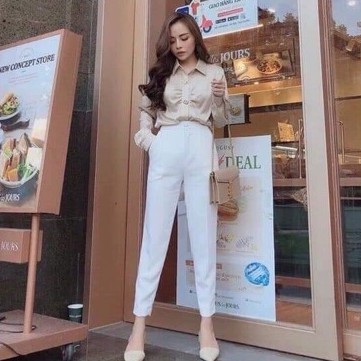 [ Mã FAMAYWA giảm 10K đơn 50K] Quần baggy quần tây nữ cao cấp cúc bọc 2 li nhiều màu vải tuyết mưa hàng đủ size | BigBuy360 - bigbuy360.vn