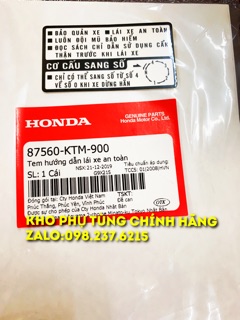 Tem thông số xe máy HONDA