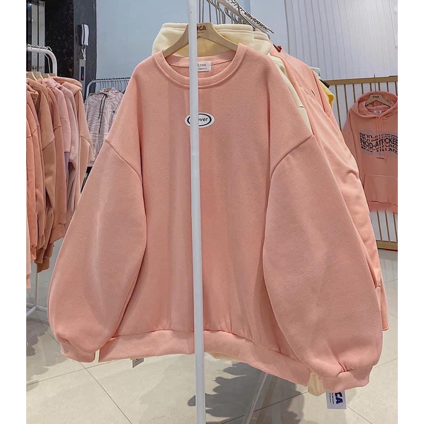 Áo Sweater In Chữ NCOVER Áo Sweater Tay Bồng Chất Nỉ Ngoại Dày Dặn Form Rộng Freesize Unisex Ảnh Thật