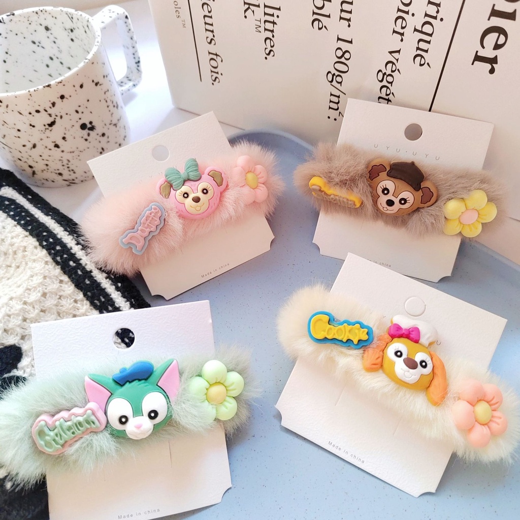 Dây buộc tóc vải bông họa tiết hoạt hình phong cách Hàn Quốc thời trang thu đông cho nữ 2021