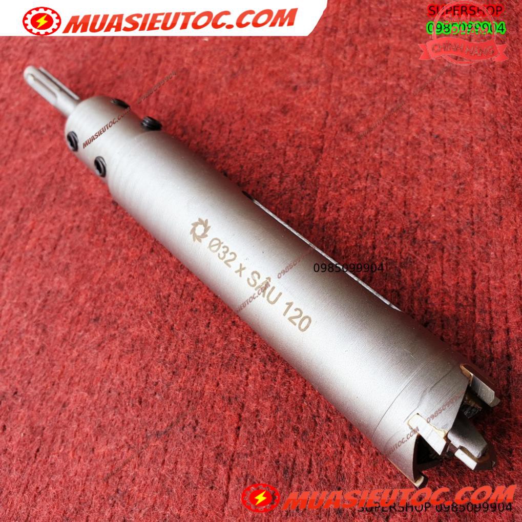 Mũi khoan rút lõi khoét tường gạch sâu Phi 32 x 120 mm không khoan bê tông, không khoan chế búa