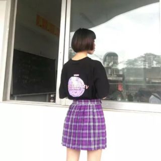 Chân váy tennis caro tím HOT kiểu Hàn cực xinh