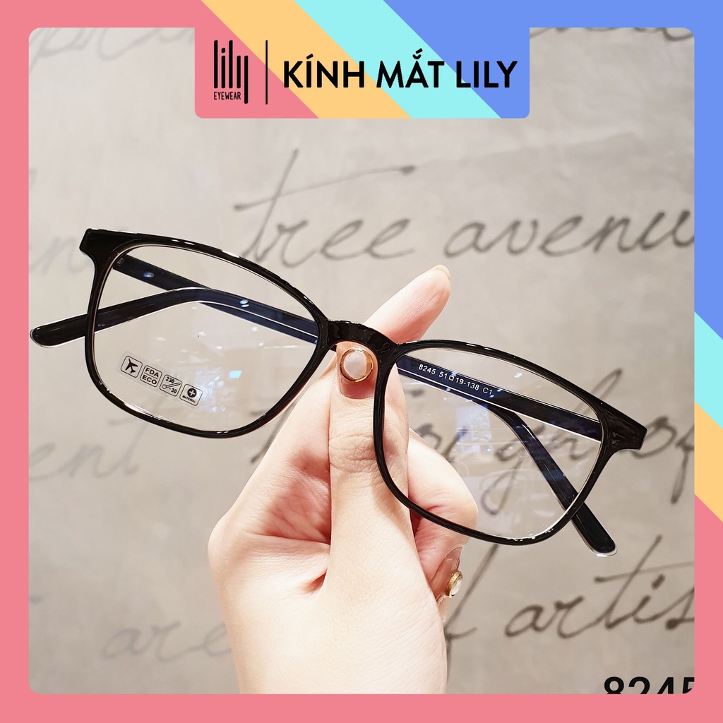 Gọng kính cận nam nữ mắt vuông Lilyeyewear gọng nhựa phù hợp nhiều khuôn mặt , nhiều màu sắc - 8245