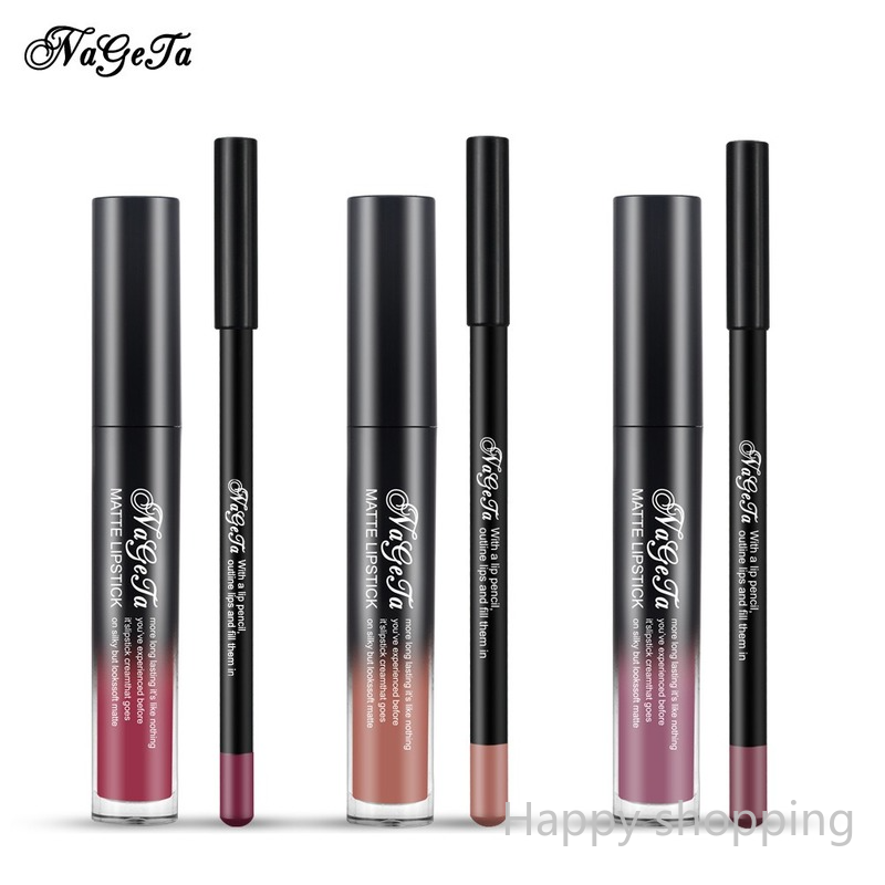 (Hàng Mới Về) Set Son Kem Lì + Chì Kẻ Viền Môi Nageta 12 Màu Sắc Tùy Chọn | BigBuy360 - bigbuy360.vn