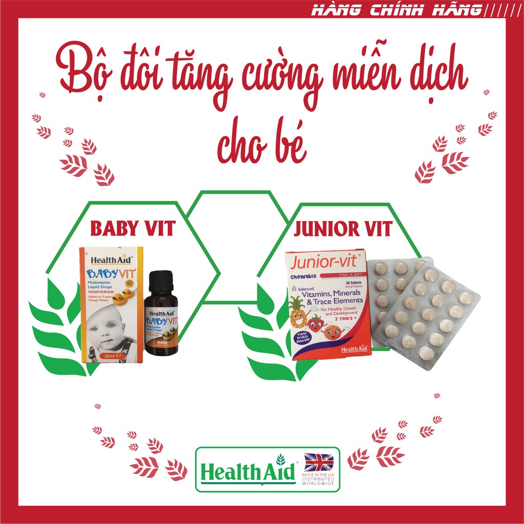 Siro bổ sung dinh dưỡng và năng lượng cho trẻ Health Aid Babyvit (Chai 25ml)