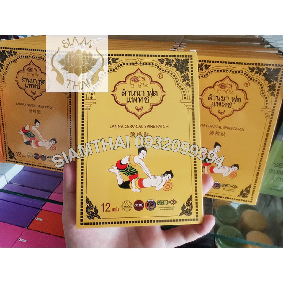 [Hộp 12 Miếng] Dán Vai Gáy Đông Y Thảo Dược Lanna Thái Lan Giảm Đau Nhức, Thoái Hóa Cột Sống | BigBuy360 - bigbuy360.vn