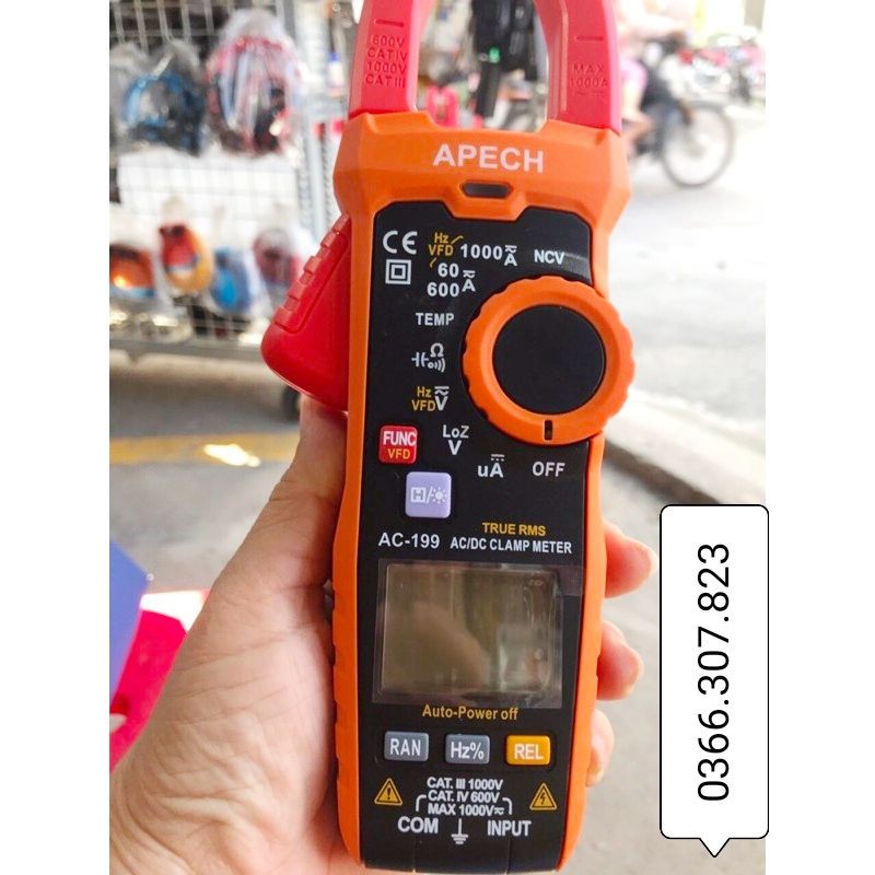 Ampe kìm AC/DC APECH AC-199 (1000A,TrueRMS)