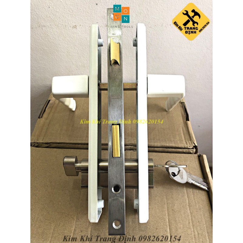 Khoá tay gạt cửa nhôm hệ việt pháp 4500, cửa nhựa lõi thép,cửa sắt hộp Golking hàng đẹp