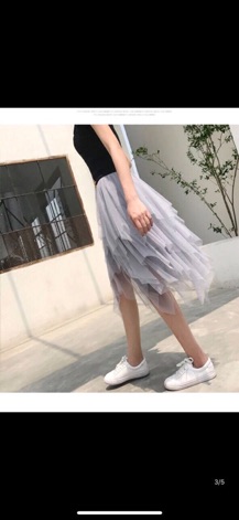 Chân váy lưới 2 lớp y hình
