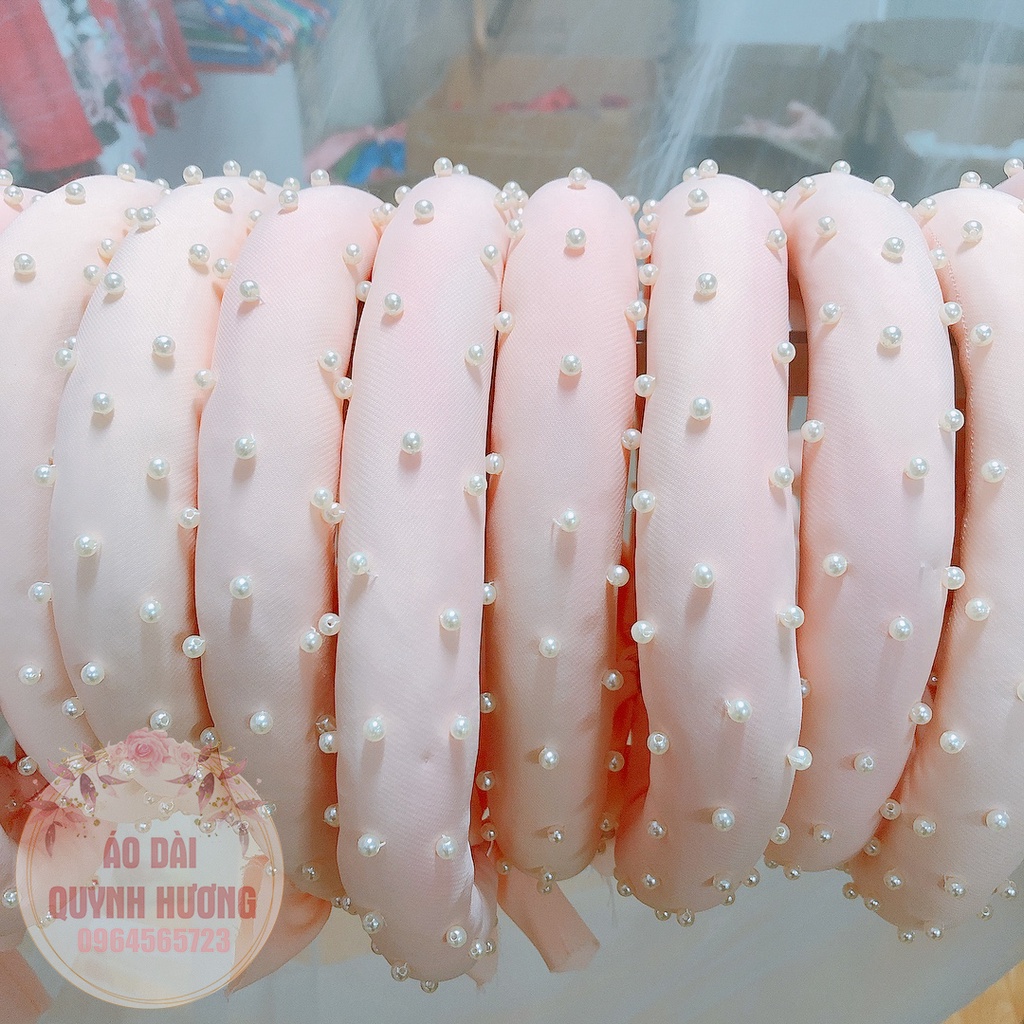 Mấn tròn đính hạt siêu xinh màu hồng by Quỳnh Hương