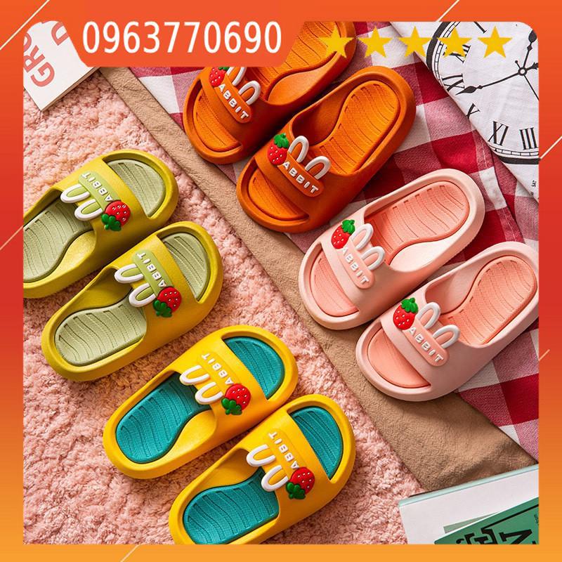 Dép Cho Bé Trai Bé Gái FREESHIP Dép Quai Ngang Tai Thỏ RABBIT Siêu Mềm Cực Nhẹ Êm Chân Chống Trơn Trượt Bé 2->14 Tuổi