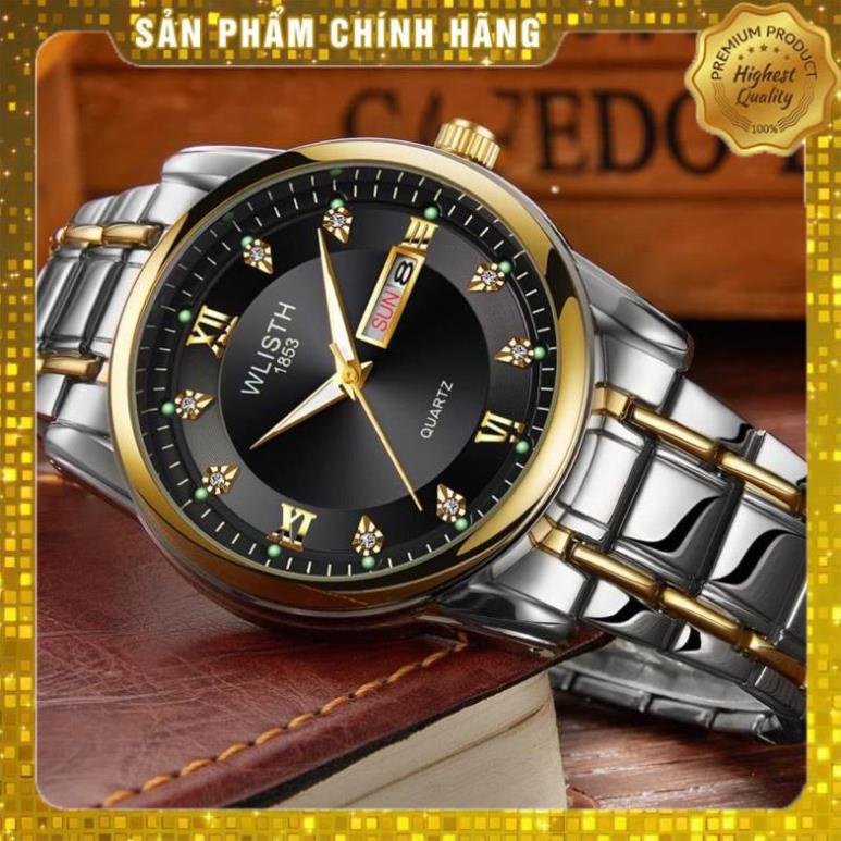 Đồng hồ nam cao cấp dây thép hiệu Wlisth,chống vô nước,chống xước,có dạ quang,bảo hành12 tháng,1 đổi 1