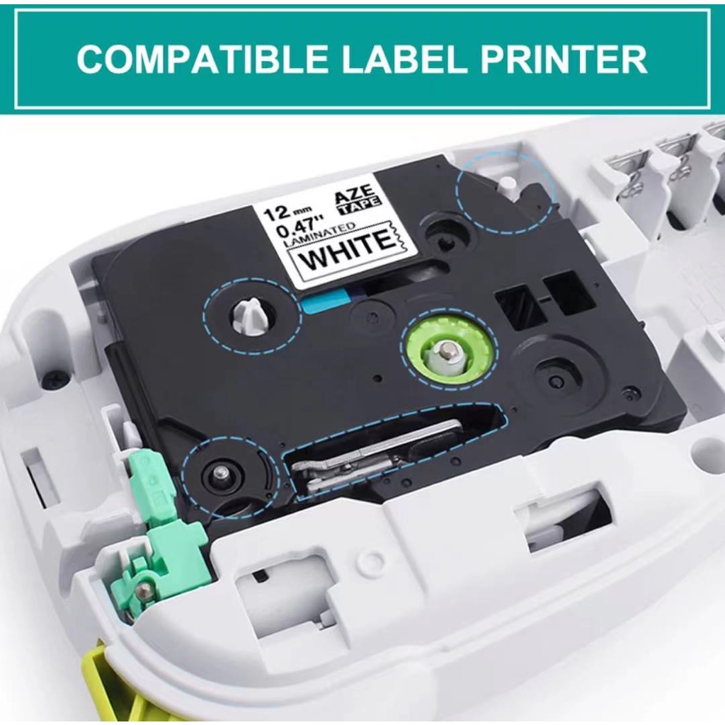 Băng Keo Dán Trong Suốt TZE231 Tze-231 12mm Tương Thích Với Máy In Brother P Touch P Touch TZe131