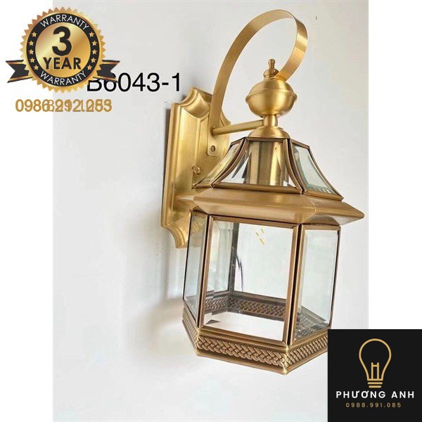 Đèn tường đồng cổ điển treo cổng trang trí ngoại thất hành lang, cầu thang sang trọng nhiều mẫu - Đèn Phương Anh