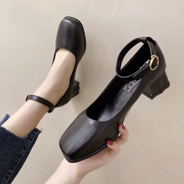[Sẵn xanh 37] Giày búp bê Lolita đế cao 5cm Ulzzang [ORDER]