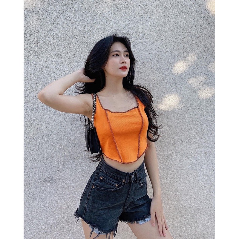 CAMI CROPTOP▪Áo ba lỗ vắt sổ chất dày dặn