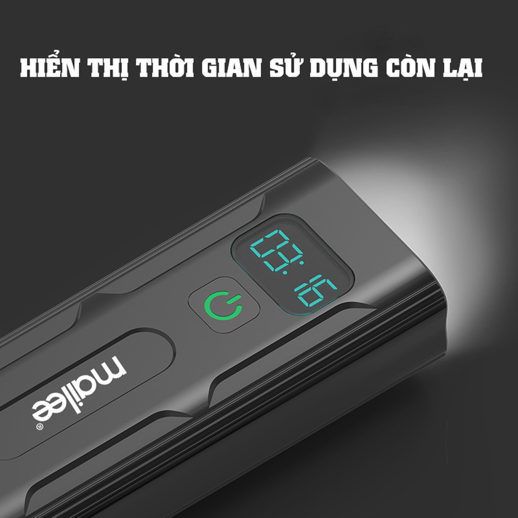 Combo Đèn Pha Trước Xe Đạp Siêu Sáng Hiển Thị Thời Lượng Pin Còn Lại-Sạc Pin Cho Điện Thoại+Đèn Đuôi Cảnh Báo An Toàn