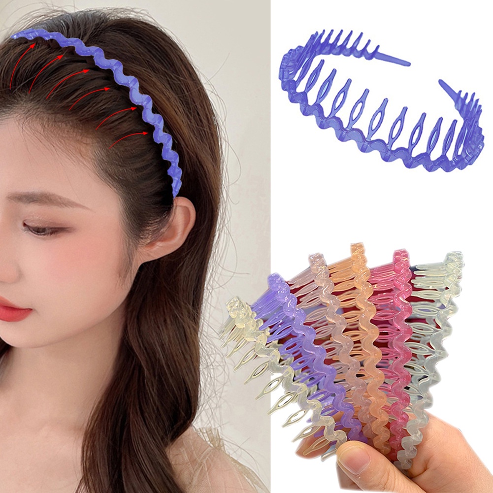 1 Băng Đô Cài Tóc Màu Thạch Trong Suốt Có Khóa Cài Dễ Phối Đồ Thời Trang Cho Nữ