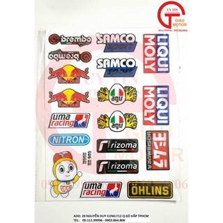 [GIÁ RẺ] TẤM TEM NỔI DECAL BẰNG NHỰA LOGO CÁC HÃNG PHỤ TÙNG XE, NƯỚC UỐNG RED BULL DÁN CHỐNG NƯỚC ,  SẢN PHẨM UY TÍN