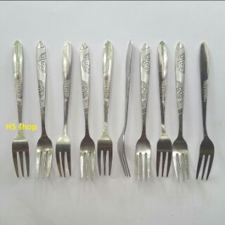 Dĩa ăn inox , dĩa cắm hoa quả