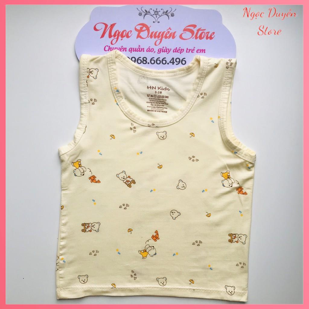 Áo ba lỗ pettit thun lạnh KWOO họa tiết yêu cho bé trai ,bé gái 6-14kg