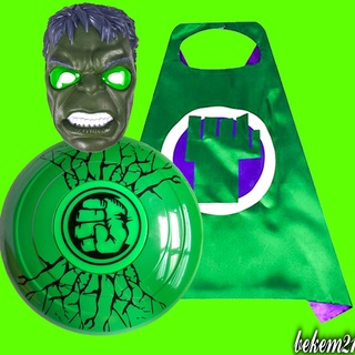 SET BỘ Mặt Nạ Khiên Áo Choàng HULK Người Khổng Lồ Xanh Trong Biệt Đội Siêu Anh Hùng Avengrs Marvel Cho Bé