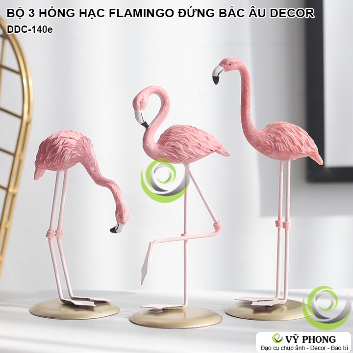 TƯỢNG HỒNG HẠC FLAMINGO ĐỨNG NORDIC STYLE ĐẠO CỤ TRANG TRÍ CHỤP ẢNH DDC-140a,b,c,d