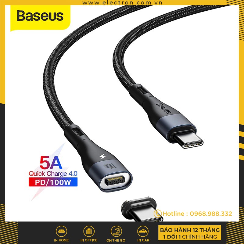 Cáp sạc từ C to C Baseus Zinc Magnetic Safe Fast Charging Data Cable ( Type-C to Type-C 100w )