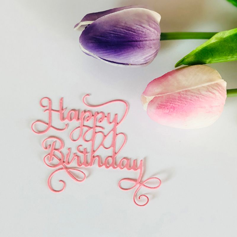 Khuôn cắt giấy bằng thép carbon họa tiết hoạt hình Happy Birthday dễ thương trang trí sổ tay DIY