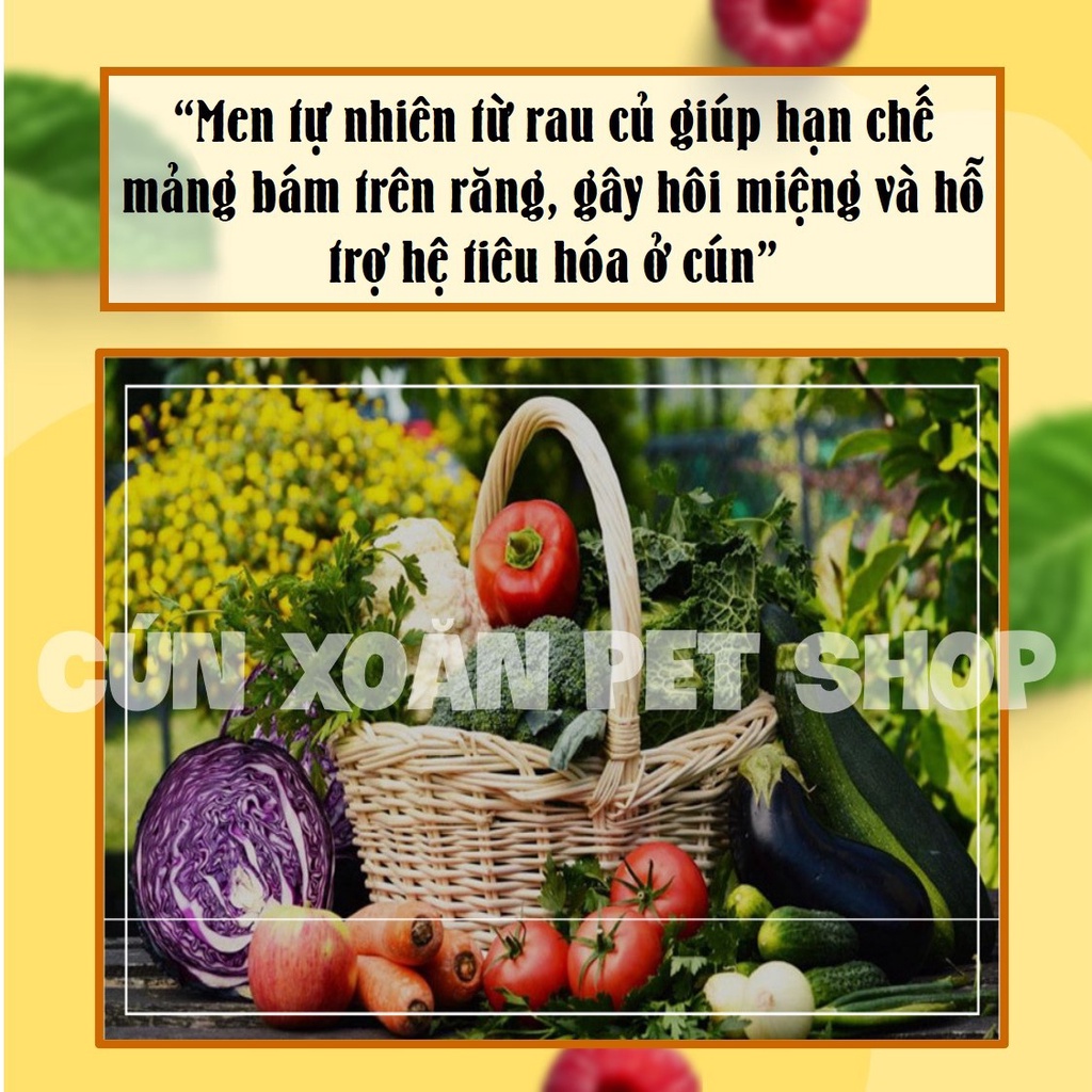 Xương gặm sạch răng cho chó từ sữa và rau củ tổng hợp Pet Snacks (túi 600g)