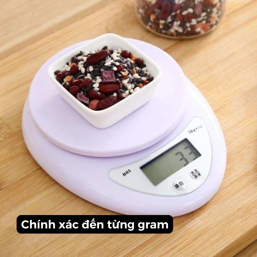 Cân Tiểu Ly Điện Tử Nhà Bếp Mini Định Lượng 1g - 5Kg Làm Bánh Độ Chính Xác Cao Tặng Kèm 2 Pin AAA